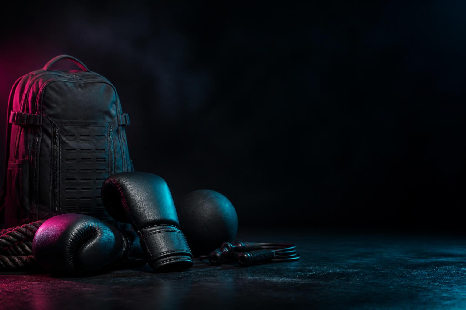 Luvas, mochila e equipamentos esportivos
